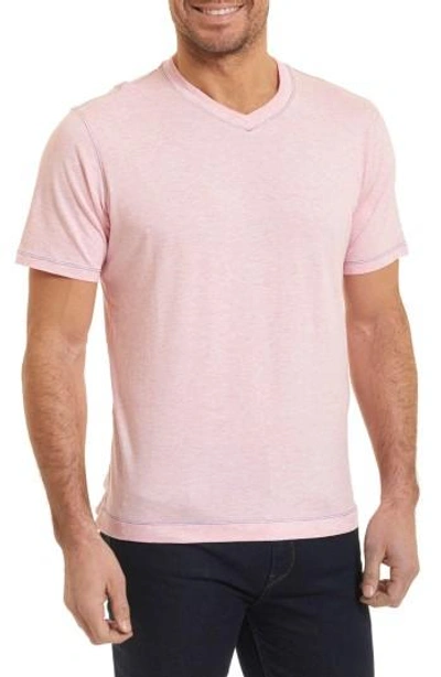 Shop Robert Graham Traveler V-neck T-shirt In Heather Light Pink