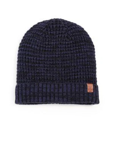 Shop Bickley + Mitchell Faux Sherpa-lined Thermal Cuff Beanie In Navy