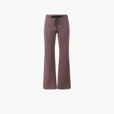 Shop Marni Flared Track Trousers In Brown