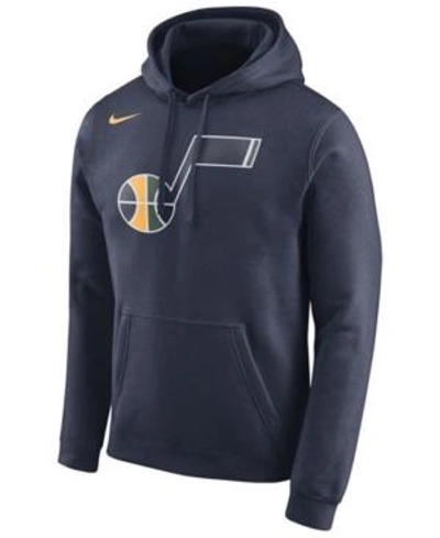 Shop Nike Men's Utah Jazz Logo Club Hoodie In Navy