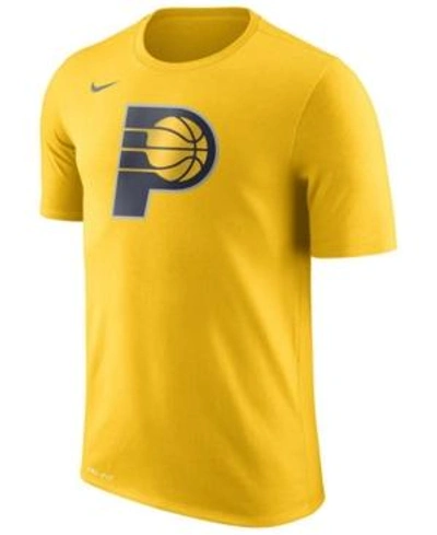 Nike Men's Indiana Pacers Dri-fit Cotton Logo T-shirt In Yellow | ModeSens