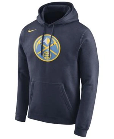 Shop Nike Men's Denver Nuggets Logo Club Hoodie In Navy