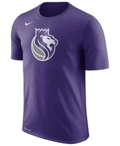 Shop Nike Men's Sacramento Kings Dri-fit Cotton Logo T-shirt In Purple
