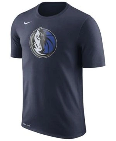 Shop Nike Men's Dallas Mavericks Dri-fit Cotton Logo T-shirt In Royalblue