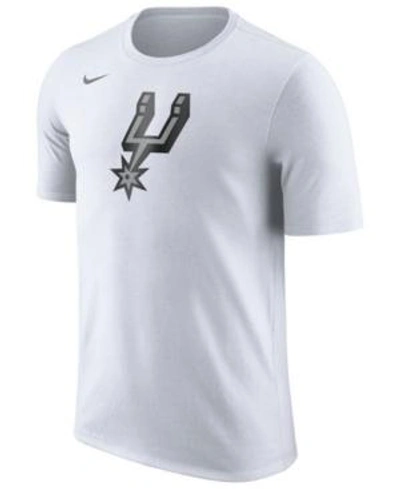 Shop Nike Men's San Antonio Spurs Dri-fit Cotton Logo T-shirt In White