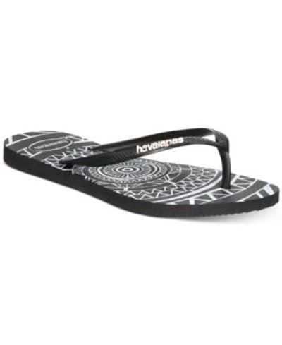 Shop Havaianas Slim Mandal Flip-flops Women's Shoes In Black/white