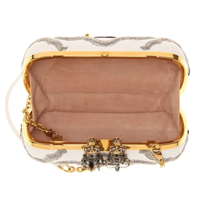 Shop Alexander Mcqueen Queen And King Embroidered Box Clutch