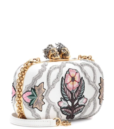 Shop Alexander Mcqueen Queen And King Embroidered Box Clutch