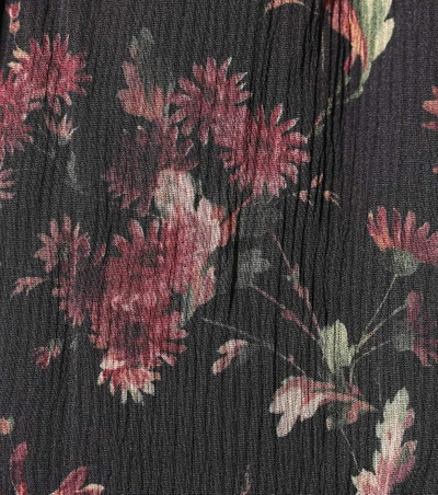 Shop Polo Ralph Lauren Floral-printed Silk Top In Black