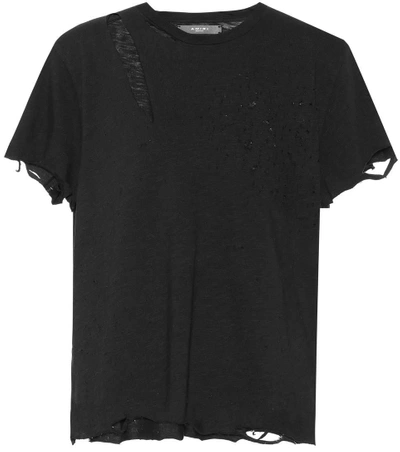 Shop Amiri Slash Cotton T-shirt In Llack