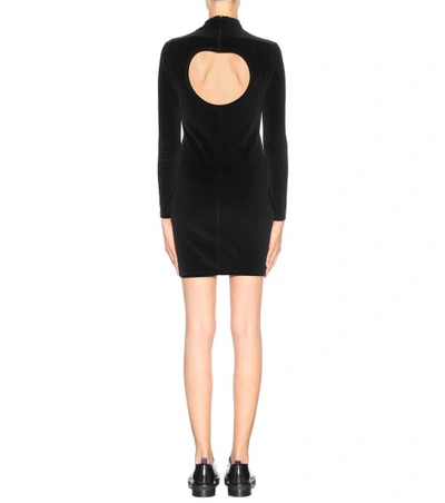 Shop Alexander Wang T Velvet Cotton-blend Dress In Black