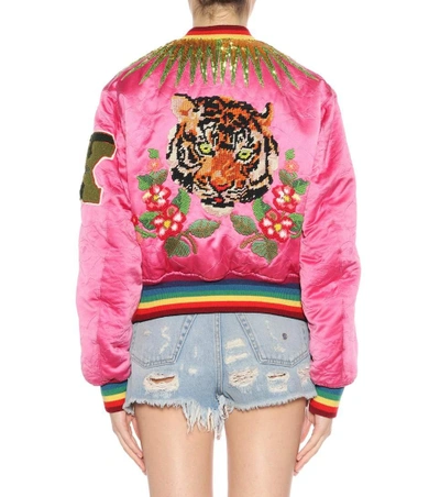 Shop Gucci Reversible Bomber Jacket In Multicoloured