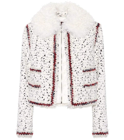 Shop Moncler Nynke Tweed Jacket In White