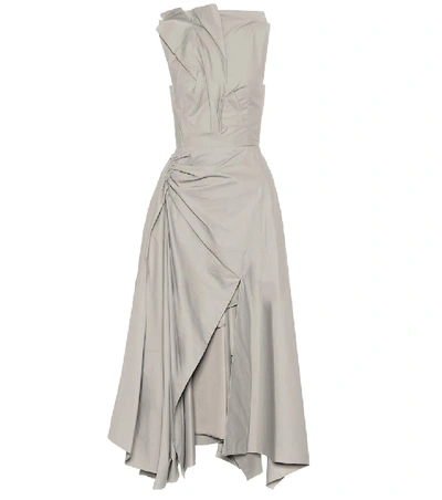 Shop Maticevski Animalia Cotton-blend Sleeveless Dress In Grey