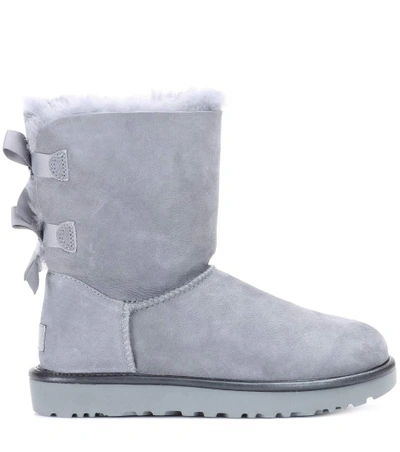 Shop Ugg Mini Bailey Bow Ii Suede Ankle Boots In Gys