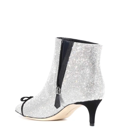 Shop Marco De Vincenzo Embellished Leather Ankle Boots In Silver