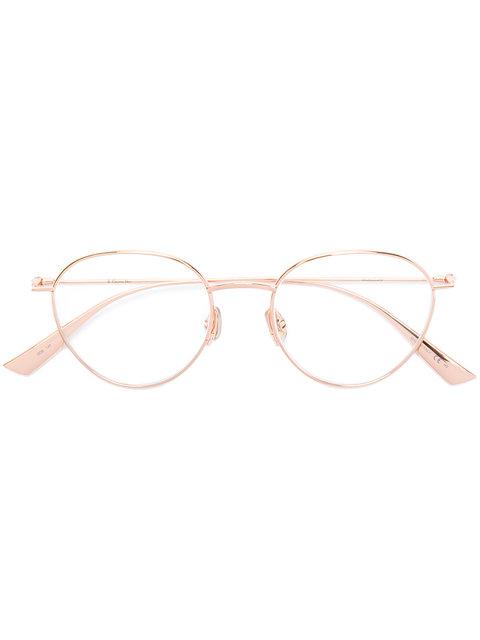 Dior Round Frame Glasses In Metallic 