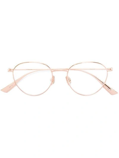 Shop Dior Round Frame Glasses In Metallic