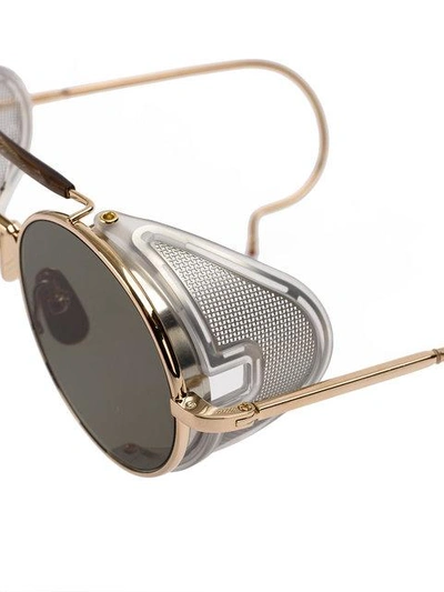 Shop Thom Browne Round Framed Sunglasses In Metallic