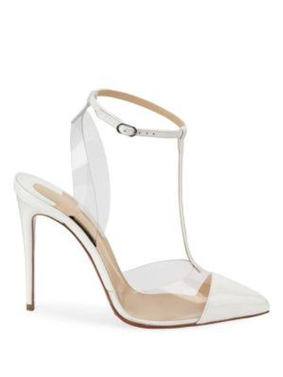 Shop Christian Louboutin Nosy Ankle-strap Pumps In Latte