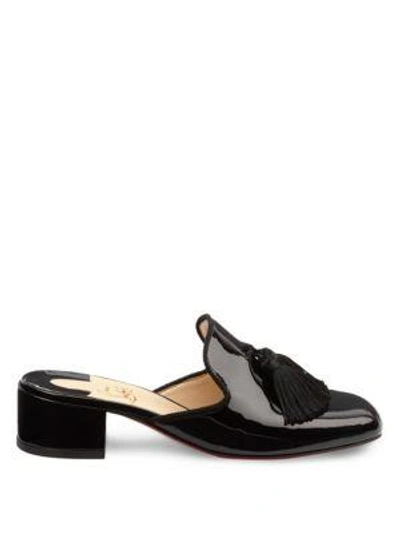 Shop Christian Louboutin Barry 35 Patent Leather Mules In Black