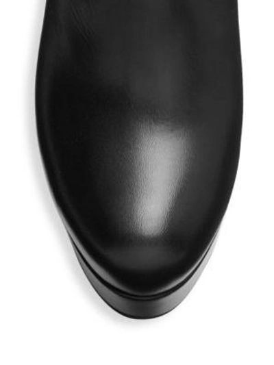 Shop Christian Louboutin Dirdibootie 130 Leather Platform Booties In Black
