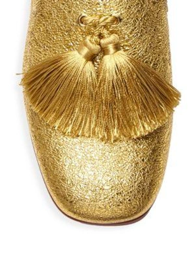 Shop Christian Louboutin Barry Metallic Leather Mules In Gold
