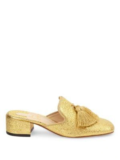 Shop Christian Louboutin Barry Metallic Leather Mules In Gold