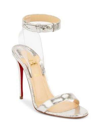 Shop Christian Louboutin Jonatina Ankle-strap Sandals In Silver