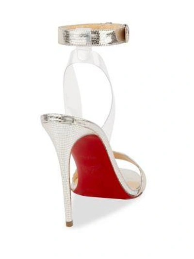 Shop Christian Louboutin Jonatina Ankle-strap Sandals In Silver