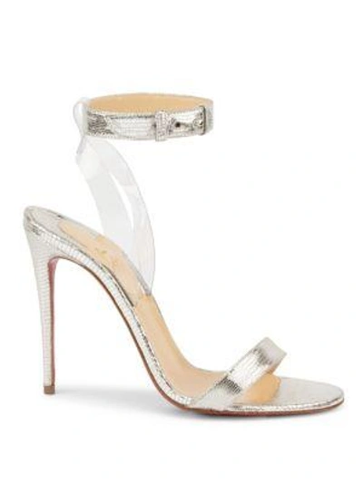 Shop Christian Louboutin Jonatina Ankle-strap Sandals In Silver