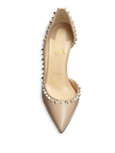 Shop Christian Louboutin Irishell 85 Nappa Leather D'orsay Pumps In Nude