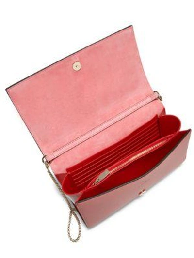 Shop Christian Louboutin Paloma Leather Clutch In Violet