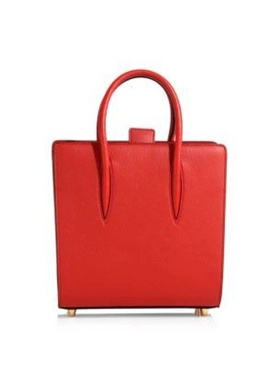 Shop Christian Louboutin Small Paloma Leather Tote In Red