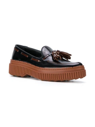 Shop Tod's Tasselled Flatform Loafers
