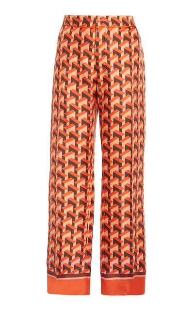 Shop F.r.s For Restless Sleepers Ceo Cropped Geometric Pant In Orange