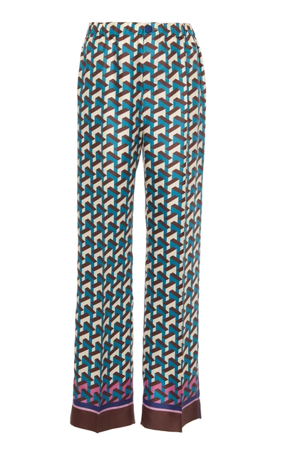Shop F.r.s For Restless Sleepers Etere Cuffed Printed Pant In Blue