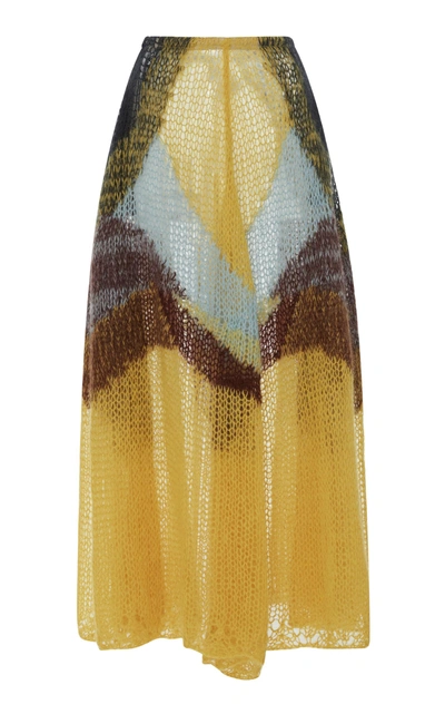 Shop Jil Sander Knit Colorblocking Skirt In Multi