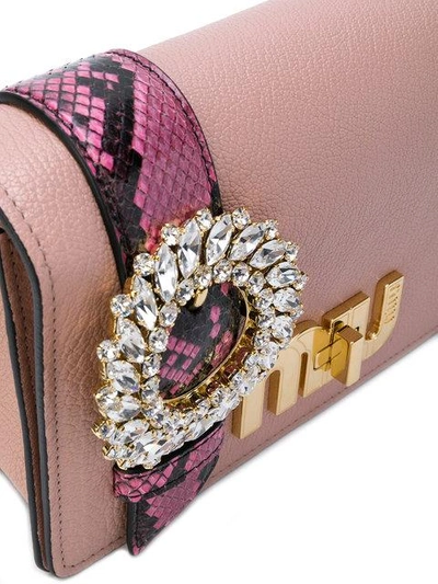 Shop Miu Miu My Miu Shoulder Bag - Pink In Pink & Purple