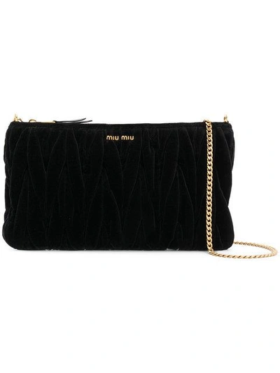 Shop Miu Miu Matelassé Clutch - Black