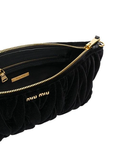 Shop Miu Miu Matelassé Clutch - Black