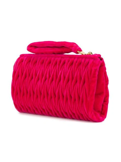 Shop Miu Miu Textured Clutch Bag - Pink