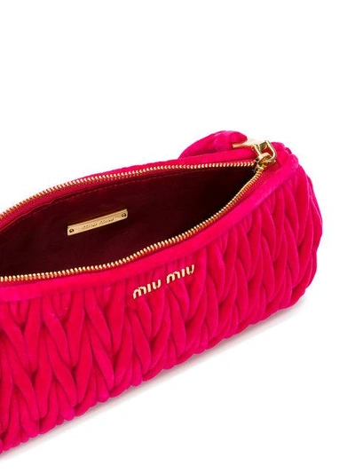 Shop Miu Miu Textured Clutch Bag - Pink
