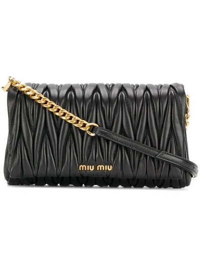 Shop Miu Miu Ruche Detail Shoulder Bag