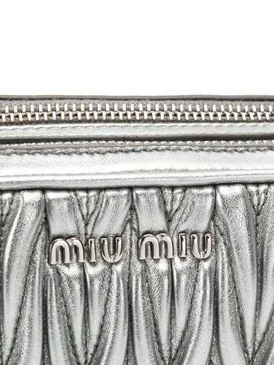 Shop Miu Miu Matalassé Crossbody Bag In Metallic