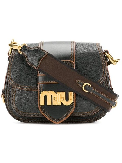 Shop Miu Miu Miu Logo Shoulder Bag