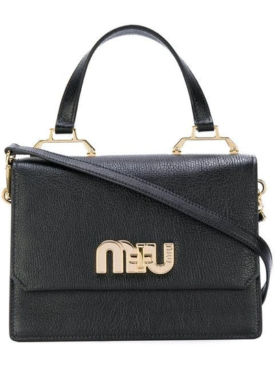 Shop Miu Miu Top Handle Cross Body Bag In Black