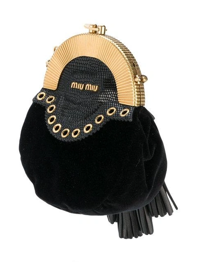 Shop Miu Miu Mini Tassel Shoulder Bag