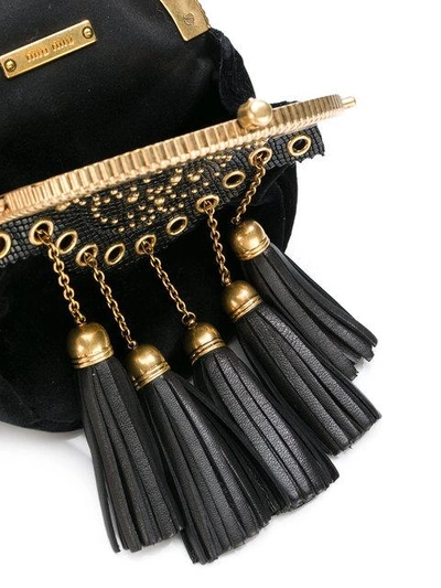 Shop Miu Miu Mini Tassel Shoulder Bag