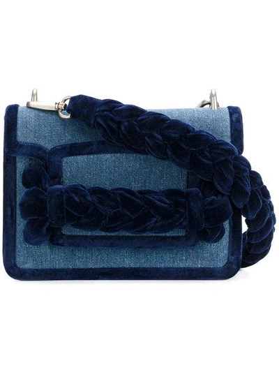 Shop Miu Miu Braided Strap Shoulder Bag - Blue
